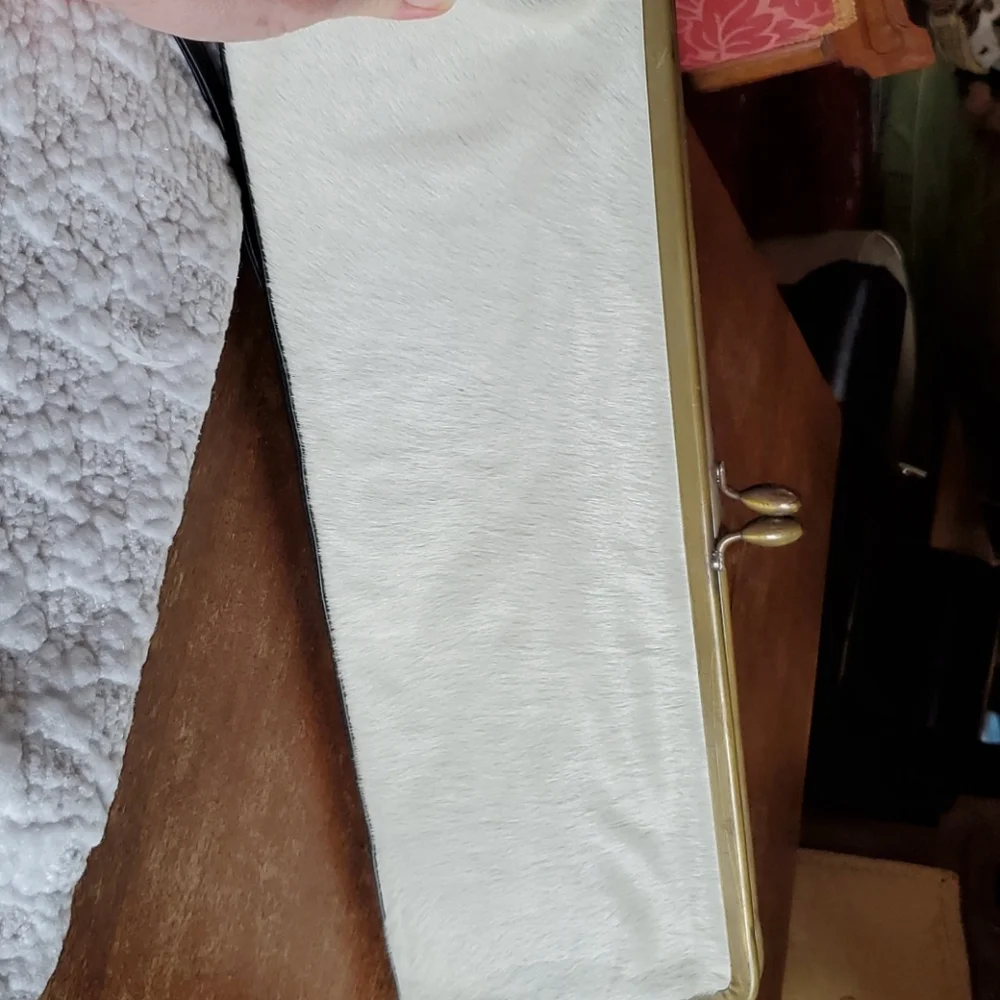 Alexis David High End Authentic Calf Hair on Hide Leather Clutch